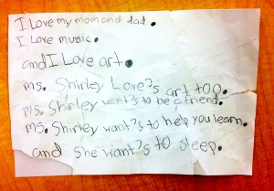 Ms. Shirley wants to sleep 